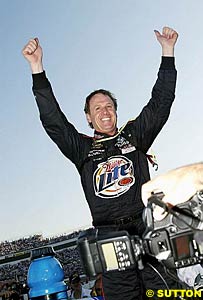 Martinsville winner Rusty Wallace celebrates his first victory in three years