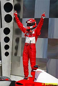 Schumacher, eight wins in nine races
