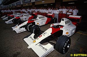 McLaren team photo, 1991 British Grand Prix