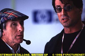 Jackie Stewart and Sylvester Stallone