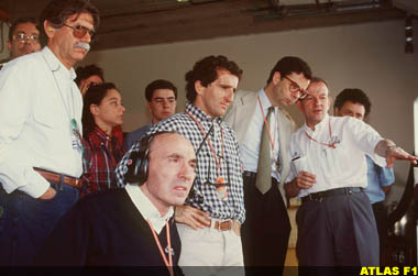 The Williams Team wait worriedly. Imola '94