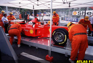Stewards check Schumacher's Ferrari