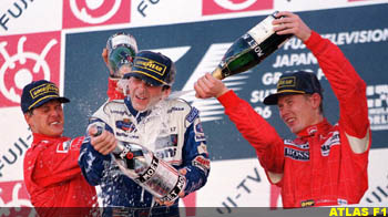 Suzuka 1996 - Damon Wins race and WC