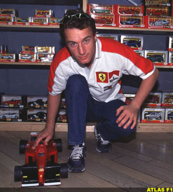 Eddie toys with a Ferrari