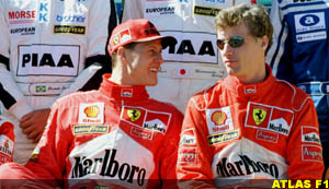 Teammates Schumacher and Irvine