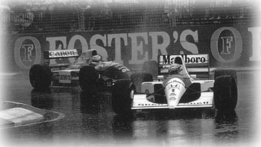 rainmeister Senna leading in Australia '91