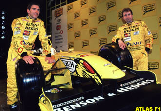 Jordan's Damon Hill and H.H. Frentzen
