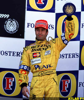 Heinz Harald Frentzen on the podium