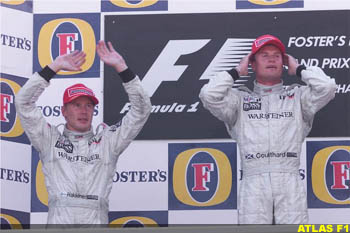 Hakkinen and Coulthard on the podium