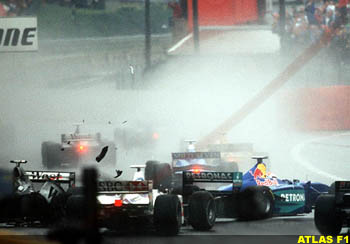 Herbert crashed into Hakkinen, Belgium 1998