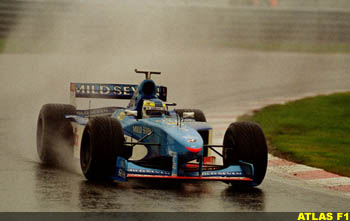 Alex Wurz in the rain, Belgium 1998