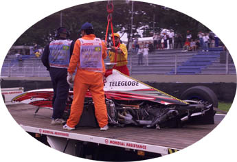 Zonta's car being towed away