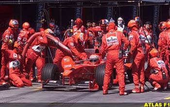 Adding fuel adds weight to the car, a Ferrari pitstop
