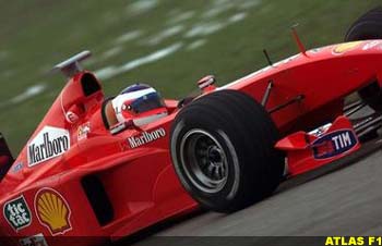 First outing in the Ferrari F399 for Rubens
