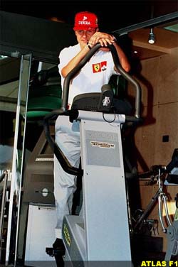 Michael Schumacher in his gym