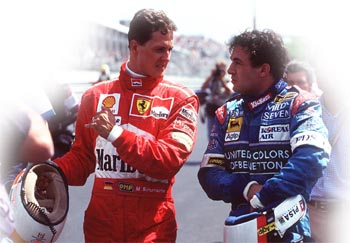 Alesi and Schumacher, a friend, 1997