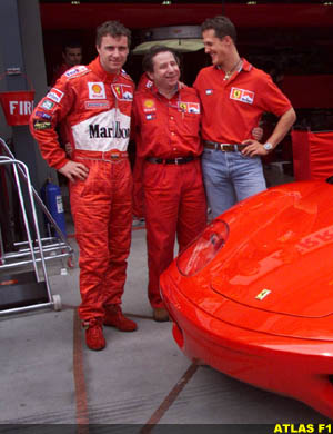 Irvine, Todt and Schumacher, two months ago