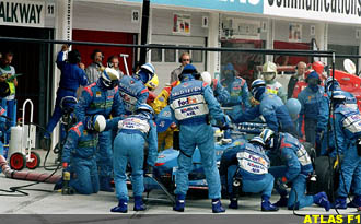 Hungary 1998, a Benetton pitstop