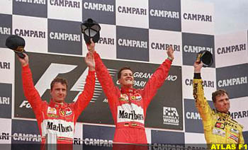 The podium at Monza, 1998