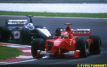 Schumacher fending off Hakkinen