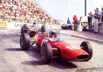 Bandini driving Ferrari, Monaco 1966