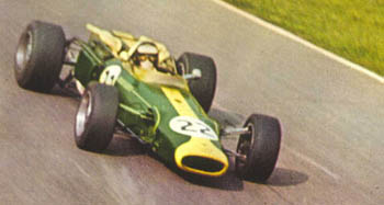 Clark driving Lotus, Italy 1966