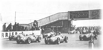 The start at Silverstone, 1950