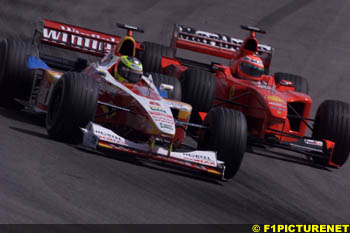 Villeneuve and Schumacher, Spain 1999