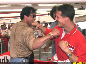 Sly and Schumi go fist fighting