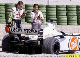 Jacques Villeneuve after spinning off the track, today