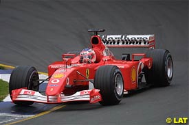 Barrichello in action during qualifying