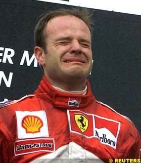 Barrichello on the podium