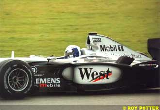David Coulthard testing in Mika Hakkinens McLaren